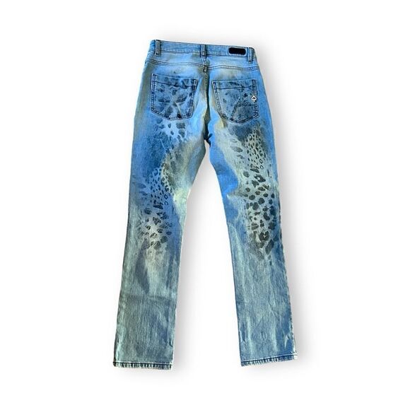Maryley Italy | EUC Women's Distressed Denim with Animal Print Size 26 - Picture 9 of 10